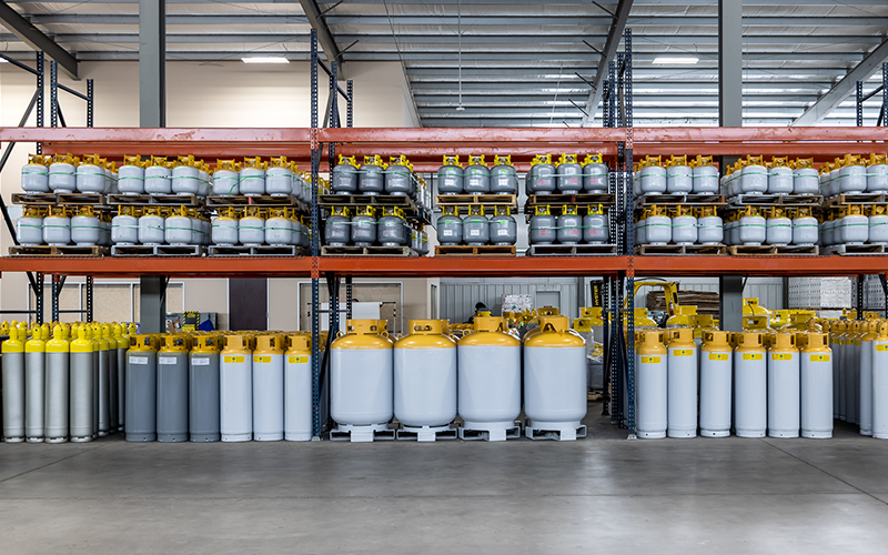 Summit Refrigerant products in their warehouse.